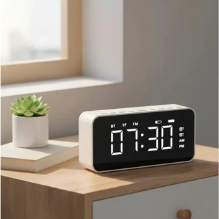 Caixa de Som Bluetooth com Relógio Espelhado com Alarme e Rádio FM CS-MT6BT-S EXBOM