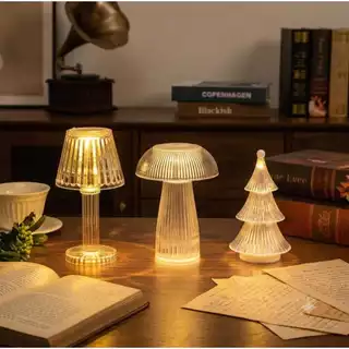 Mini Abajur Acrílico com Led - vários modelos decoração