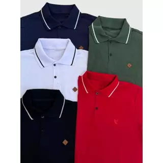 Kit 5/3 Camisa Polo Masculina Algodão Para Homem Camiseta Do P ao G3 Extra Grande Plus Size