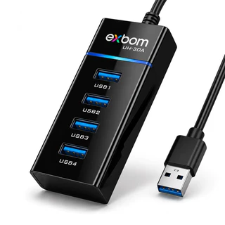 Hub USB 3.0 com 4 Portas High Speed | Extensor USB para Notebook, PC, Teclado, Mouse e Pendrive