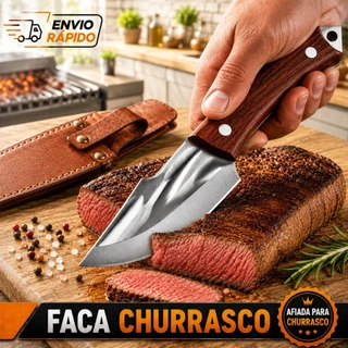 Mini Faca Churrasco Desossar Afiada Profissional Forjada Cutelo Artesanal Bainha Camping Profissional Rústico Cozinha