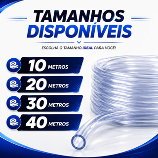 Mangueira de Nível Pedreiro Siliconada 5/16" Diâmetro 1mm Transparente - 10 a 40 Metros