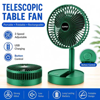 Mini Ventilador De Mesa Portátil Retrátil Dobrável USB Recarregável Sem Fio