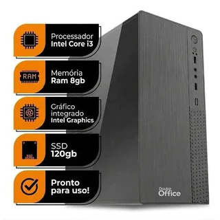 PC OFFICE SMART, Intel Core I3, 8gb De Ram, Ssd 120gb, Intel Hd Graphics