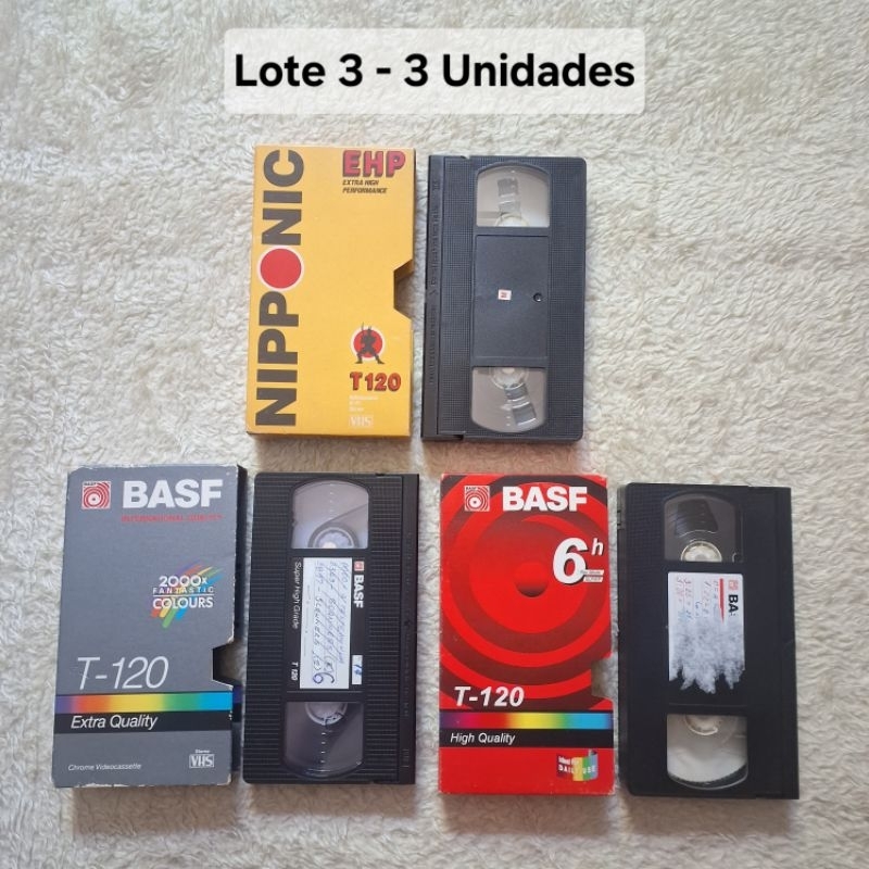Fitas VHS Regraváveis Variadas - BASF, EMTEC, Sony, TDK, Polaroid
