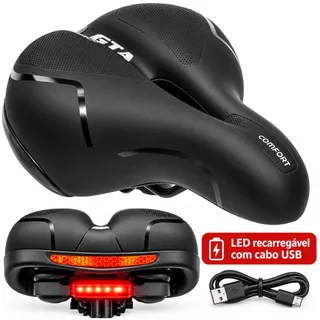 Selim Bike MTB Vazado Confortável Com Sinalizador LED Banco Bicicleta Ergonômico Com Molas Elastômero