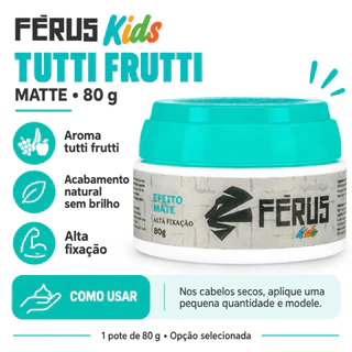 Pomada Cera Modeladora Férus Kids 80g Matte ou Brilho Escolha Aroma