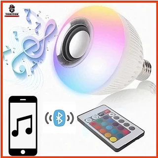 Lâmpada Musical Bluetooth RGB LED E27 com Controle Remoto Caixa de Som Integrada Bivolt