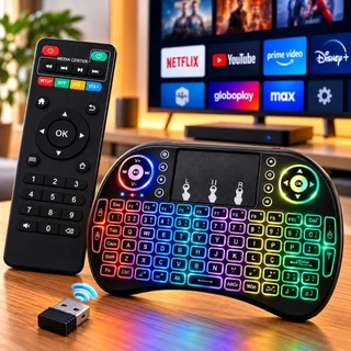 Controle Remoto E Teclado Smart Wireless Compativel Tv Box