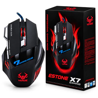 Mouse Gamer Laser X7 3200dpi Led Rgb Usb 7 Botões Profissional Original envio ja