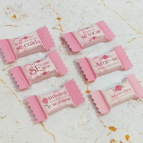 Balas Personalizadas Outubro Rosa | Lembrancinha Brinde para Evento ...