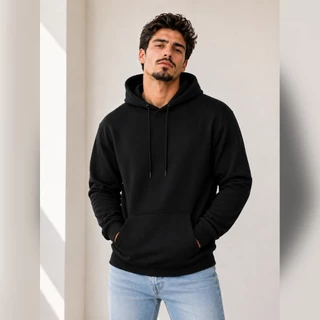 Moletom Liso Masculino Flanelado Blusa De Frio Com Capuz e Bolso