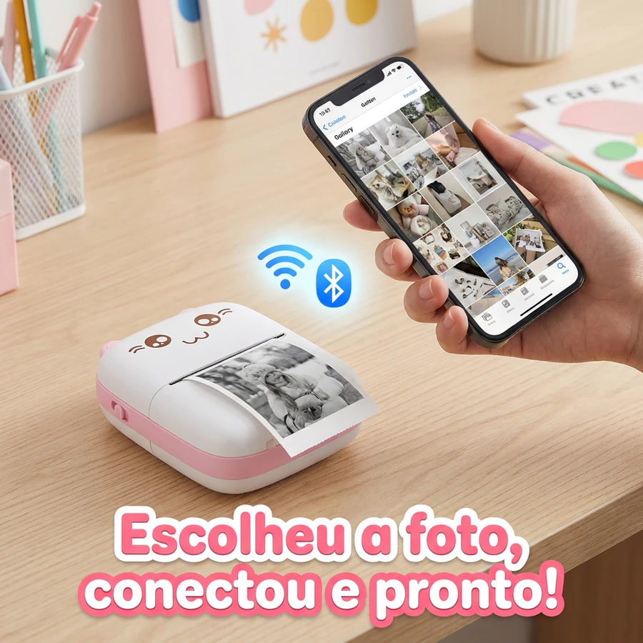 Mini Impressora Térmica Sem Fio Android/Ios