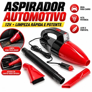 AD11 - Aspirador de Pó e Líquido Portátil Carro Veicular 12v 60W Com Fio ZEM