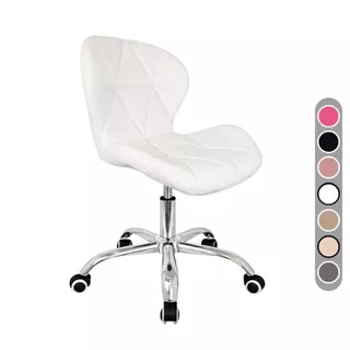 Cadeira Eiffel Slim Giratória com Estofado Penteadeira Base Cromada Evolux