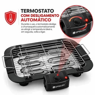 Churrasqueira Elétrica De Mesa Grelha Removível Eps-3091