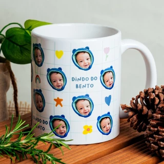 Caneca Personalizada com Foto 325ml | Presente para Mães, Pais, Avós e Dindos | Porcelana Premium