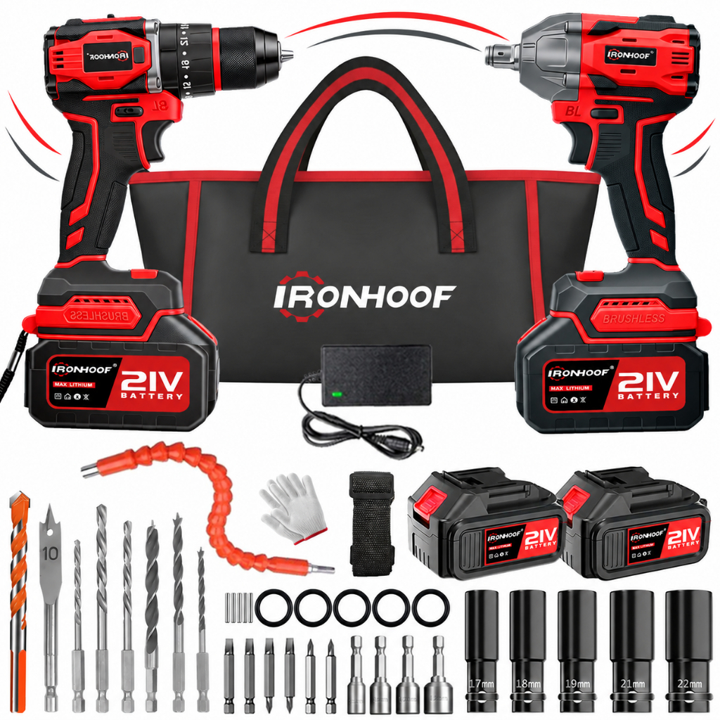 Kit 2 Chave De Impacto A Bateria E Furadeira Parafusadeira Profissional​ Brushless