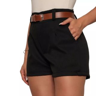 Short Alfaiataria Feminino Social Com Cinto Cintura Alta PROMOÇAO — foto 3 — Achou Levou Brasil