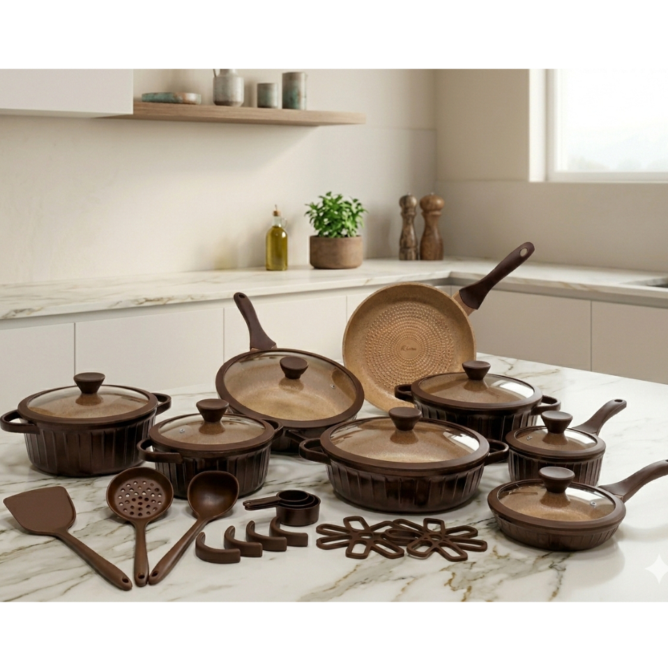 Kit Panelas Donna 22 Peças Cozinha Cerâmica Utensílios | Shopee Brasil