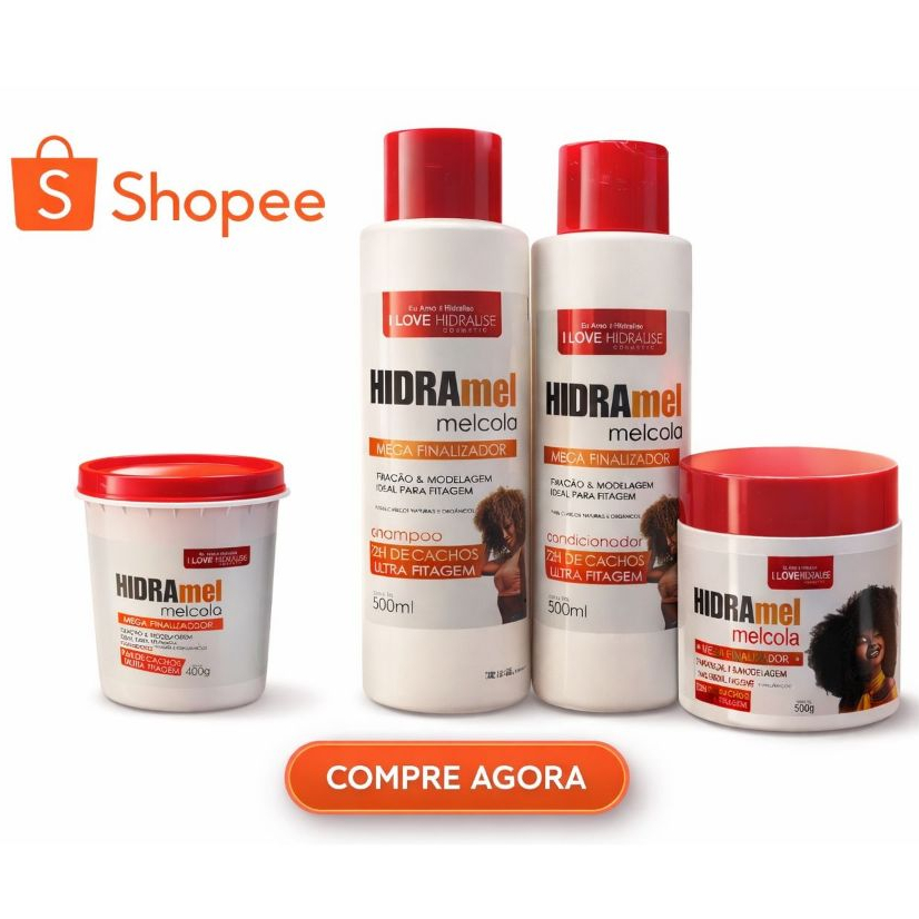 Kit Mel Cola Hidramel Shampoo 500ml Cond 500ml Masc 400g e Finalizador ...