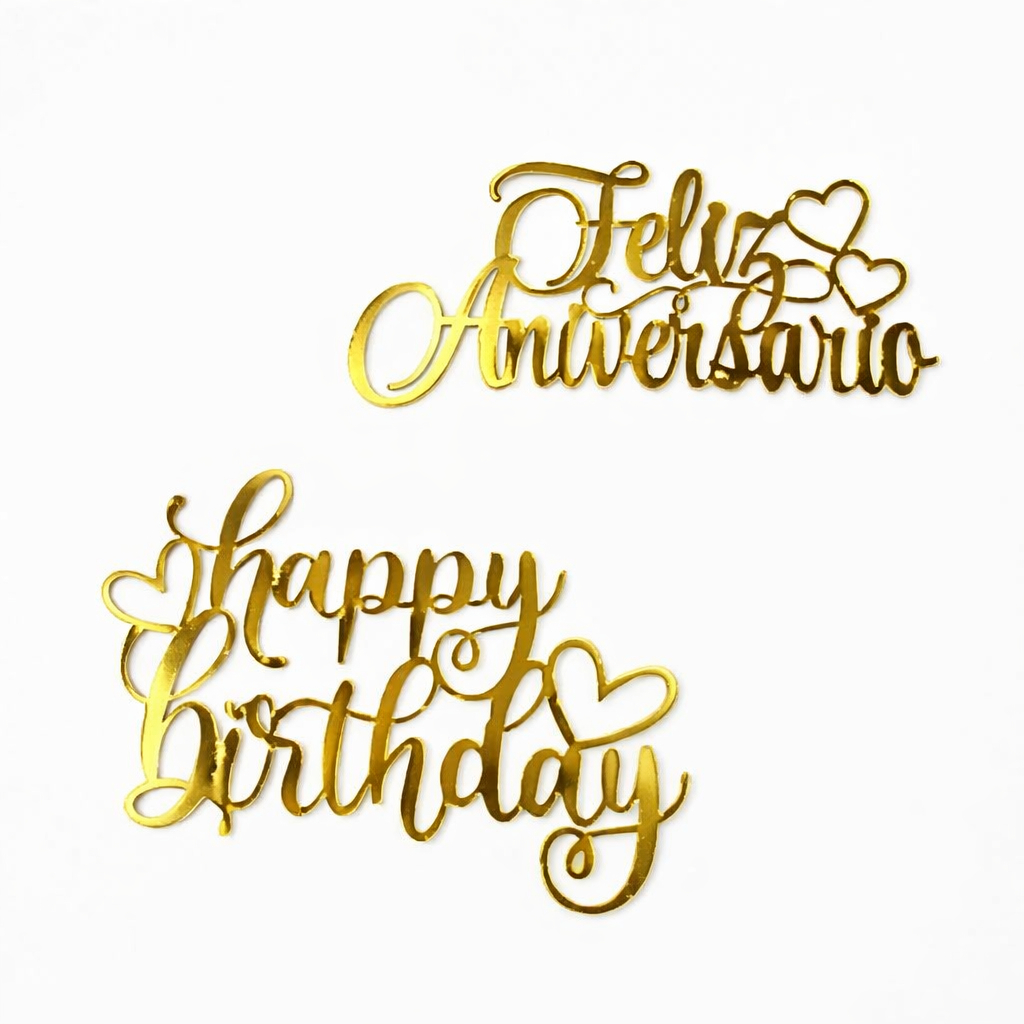 Kit 10 Topos De Bolo Feliz Aniversário Decorativo Decoração 