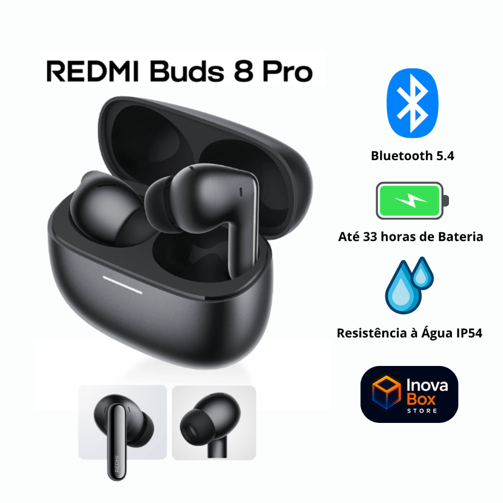Fone de Ouvido Redmi Buds 8 Pro | Bluetooth | ANC | Alta Qualidade