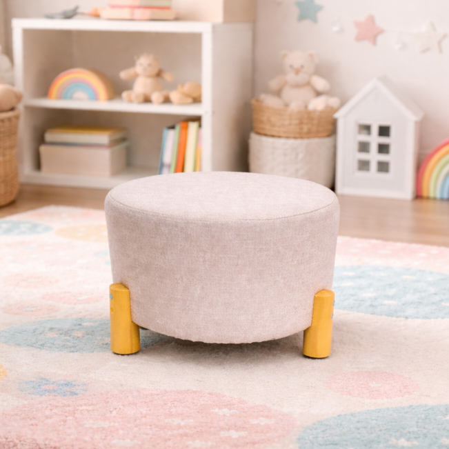 Puff Redondo I antil Decorativo Quarto Brinquedoteca
