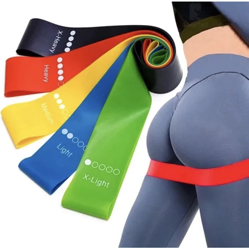 Kit 5 Faixas Elásticas Mini Band Látex Treino Funcional Fitness Pilates Yoga Fisioterapia Academia Casa | Shopee Brasil
