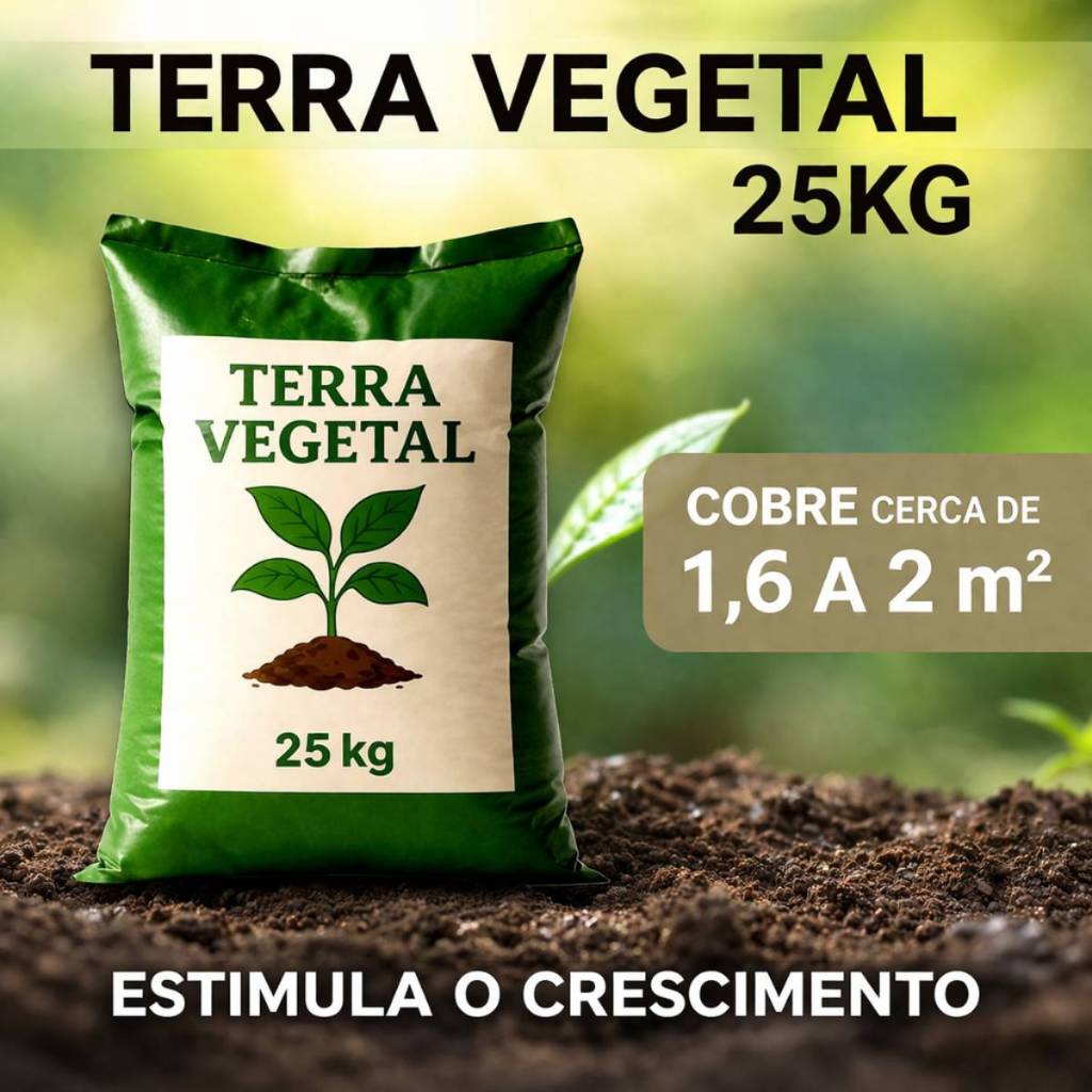 Terra Vegetal Premium Adubada Pronta Para Plantio Horta Jardim Vaso ...
