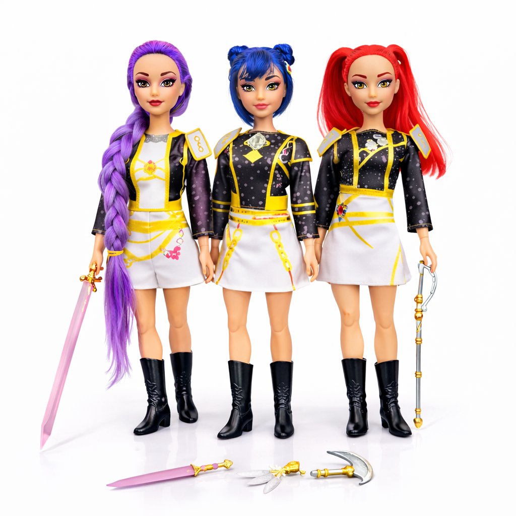 Kit 3 Bonecas Guerreiras do Kpop Romy Mira e Zoey 30CM Canta música ...