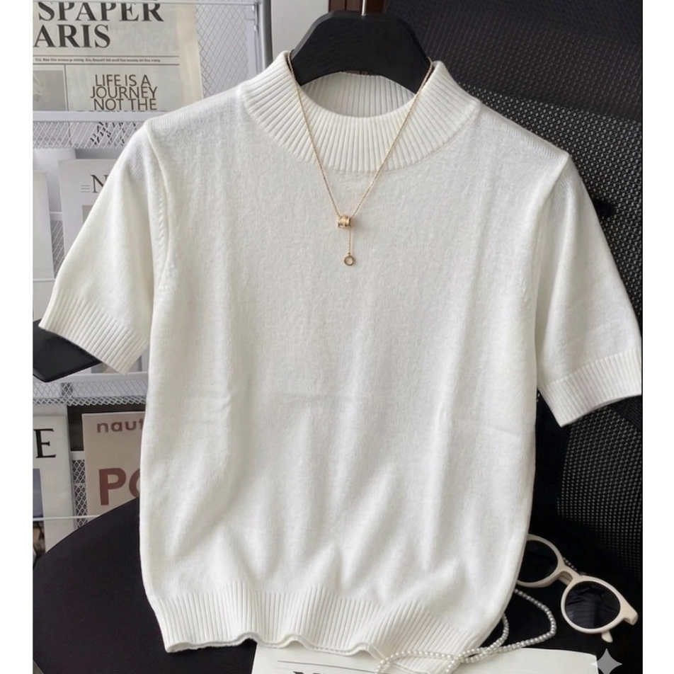 Blusa Feminina Blusinha Fresquinha Casual Com Manga Curta Moda Tendência Elegante Moda Verão