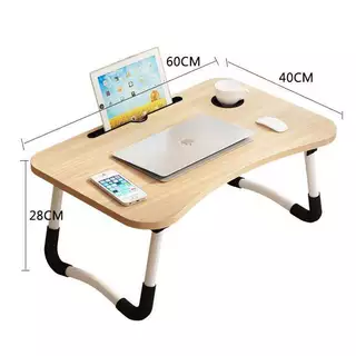 Mesa Dobrável para Notebook com Design Moderno em Bege/Preto