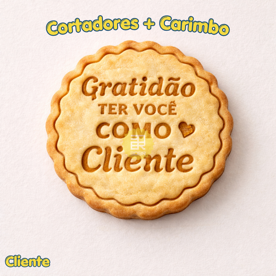 Cortador e Marcador Gratidão Cliente 5,2cm Molde de Biscoito