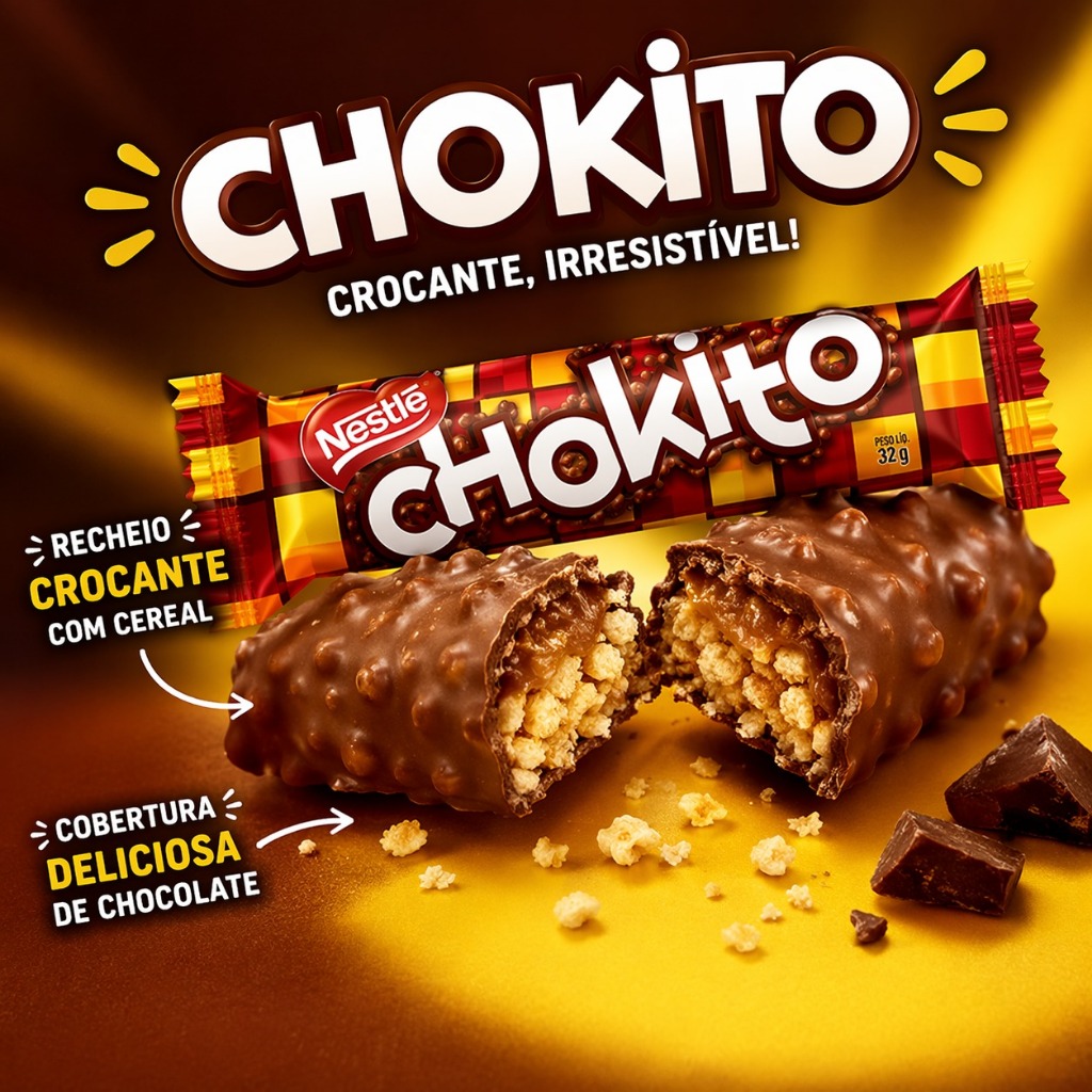 Chokito Chocolate Nestlé Caixa com 30 Unidades de 32g cada