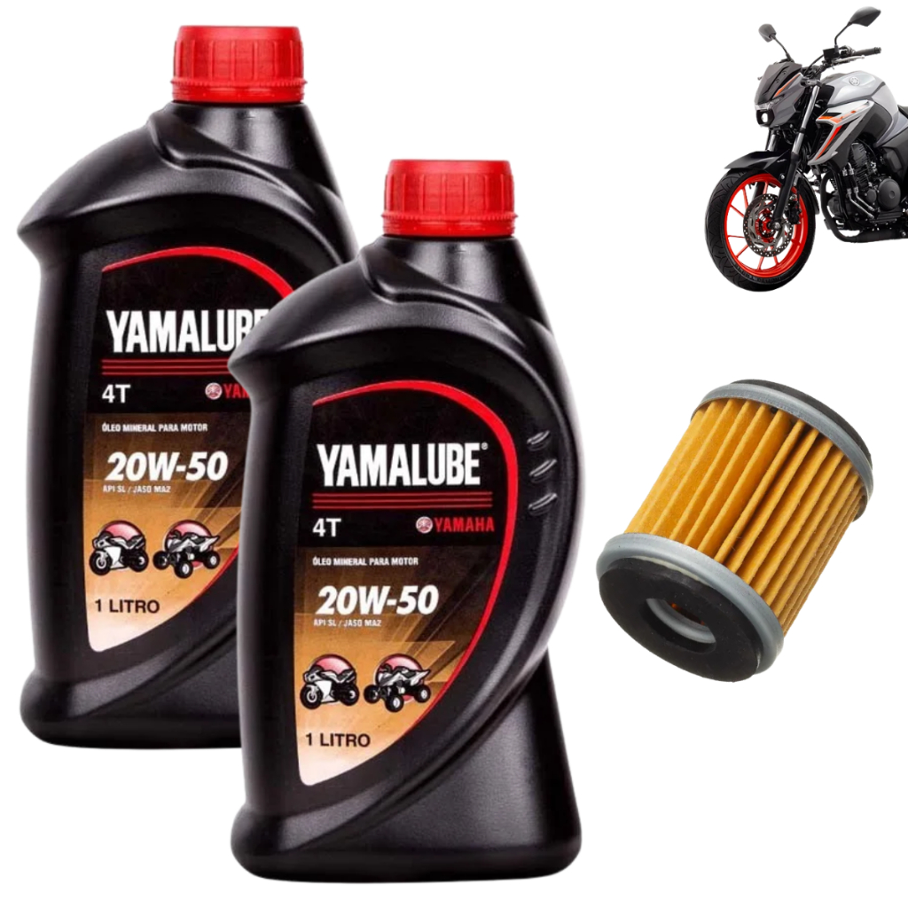 Kit Troca 2 Lts Yamalube 20w50 Óleo + Filtro Oleo Fazer 250 Lander Xtz ...