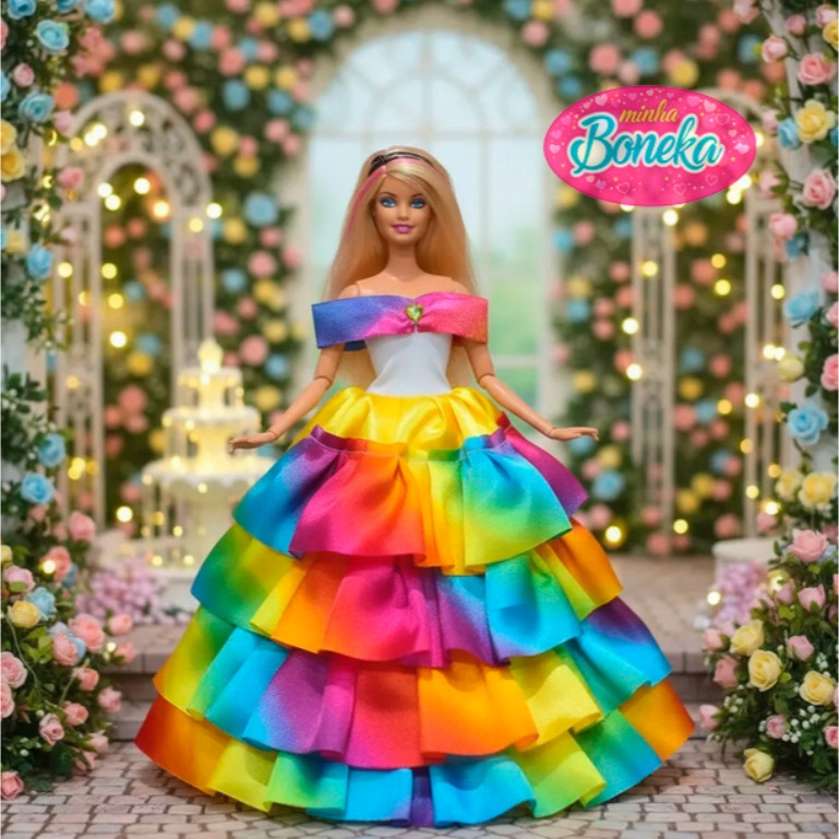 Barbie Fashionista Barbie Vestido Arcoiris Barbie Arco Iris Em Promoo Na  Shopee Brasil 2026