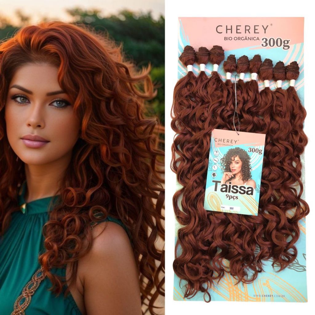 Cabelo Bio Orgânico Cacheado Taissa 60cm Cherey 9 Telas | Shopee