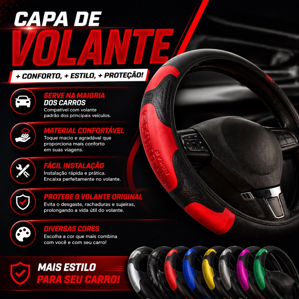 Capa Volante Universal Premium Automotiva