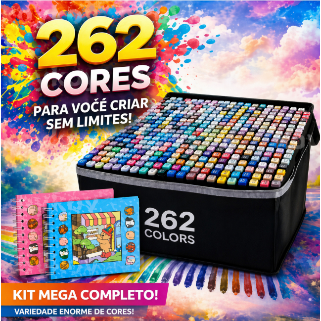 Canetinha Touch kit de 262/168/120/100 cores marcador com ponta