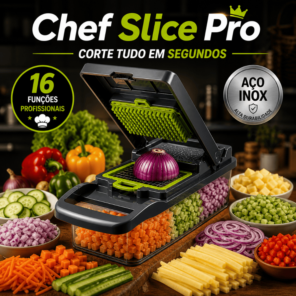 FATIADOR CORTADOR RALADOR DE LEGUMES MULTIFUNCIONAL 16 PEÇAS