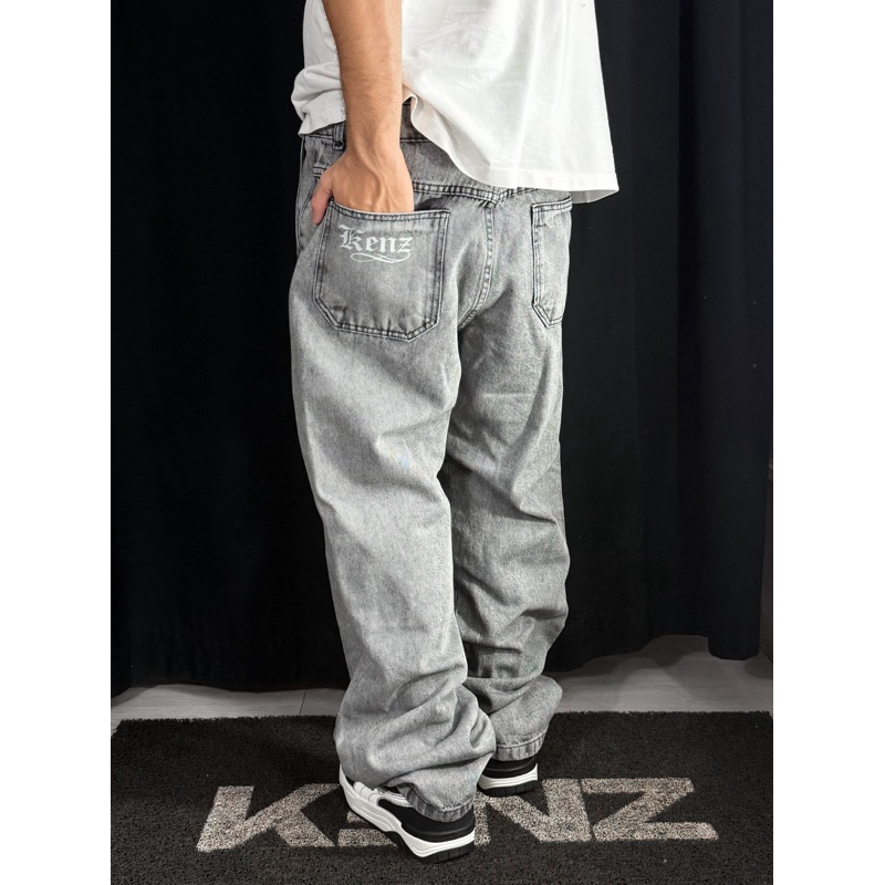 Calça Kenz Jeans Baggy Dragon Estonado | Shopee Brasil