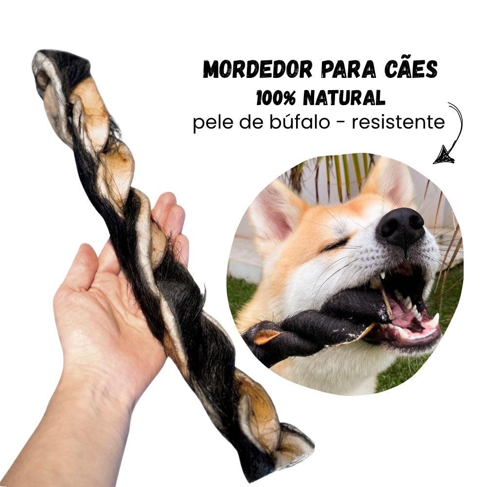 Sticko Pele de Búfalo Mordedor Natural para Cães 1 unid - Luv