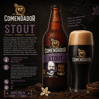 Cerveja Stout Comendador 600ml (3un)
