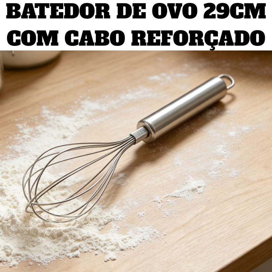 Batedor Fouet Profissional De Ovos E Massas Cabo Reforçado e