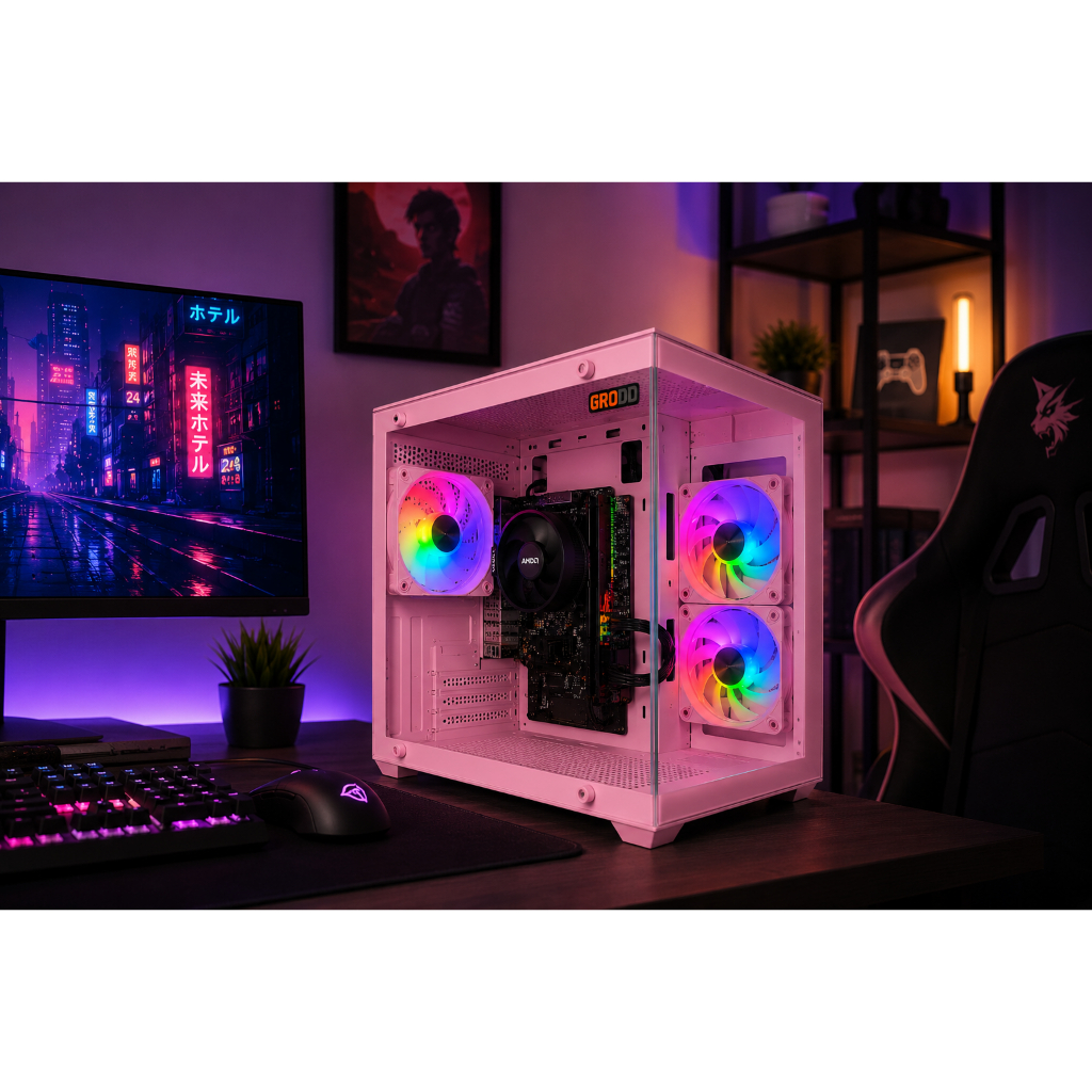 Pc Gamer Rosa Ryzen 5 5600gt Vega 7 Ssd 480gb 16gb 3200mhz