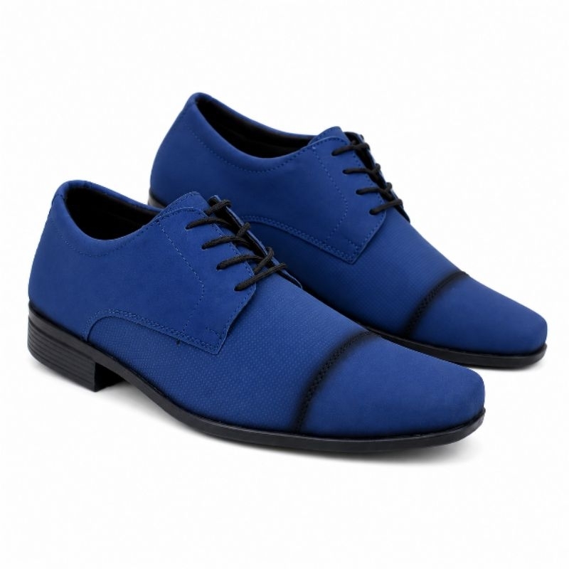 Sapato Social Azul Marinho Masculino Nobuck Original SLZ ref:1011 ...