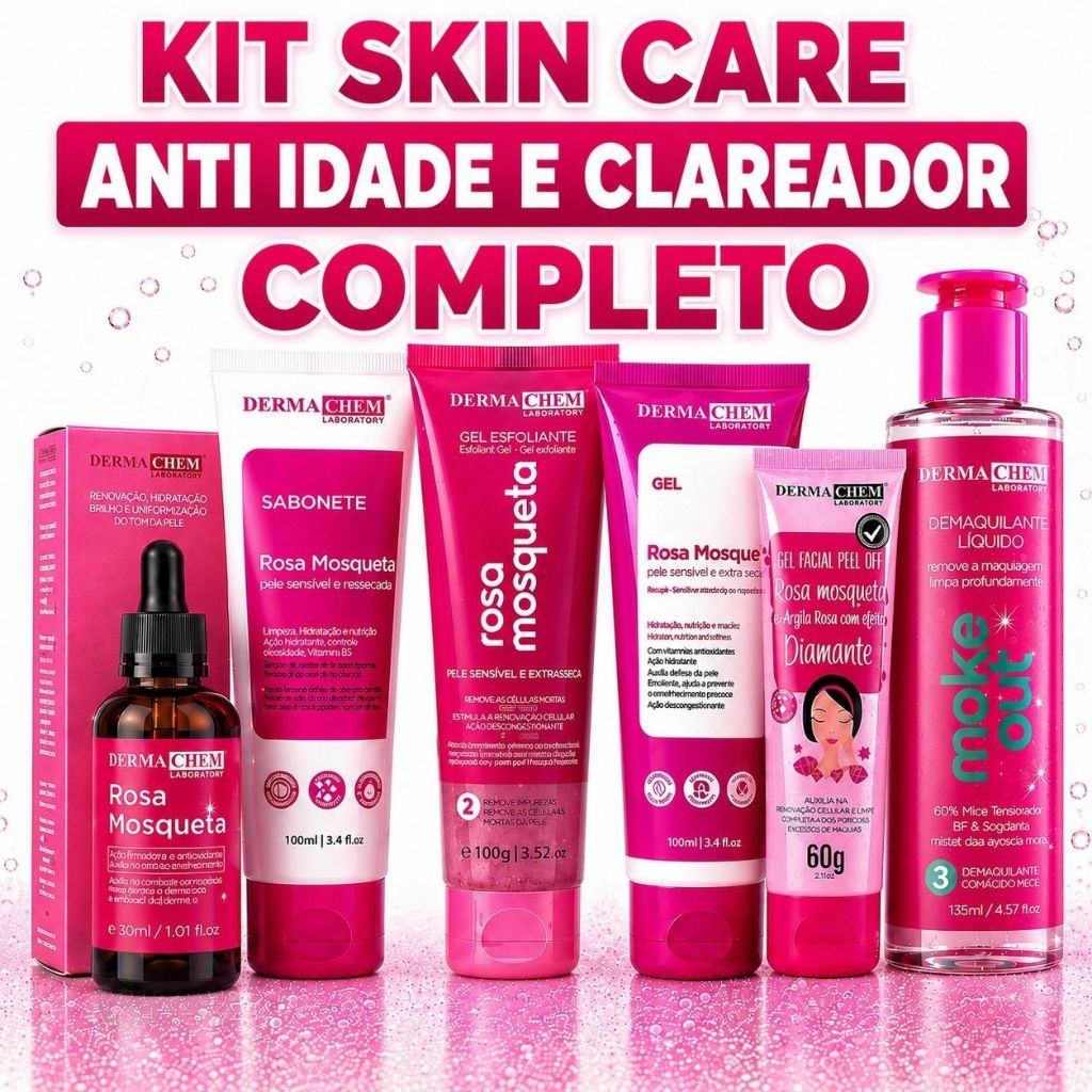 Kit Skin Care Rosa Mosqueta Clareador Facial Hidratante Rejuvenescedor ...