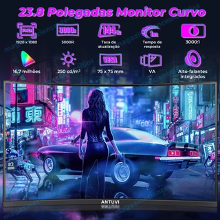 Monitor Gamer Curvo 23.8 3000r 144hz 1ms Com Alto-falante Full Hd Hdmi