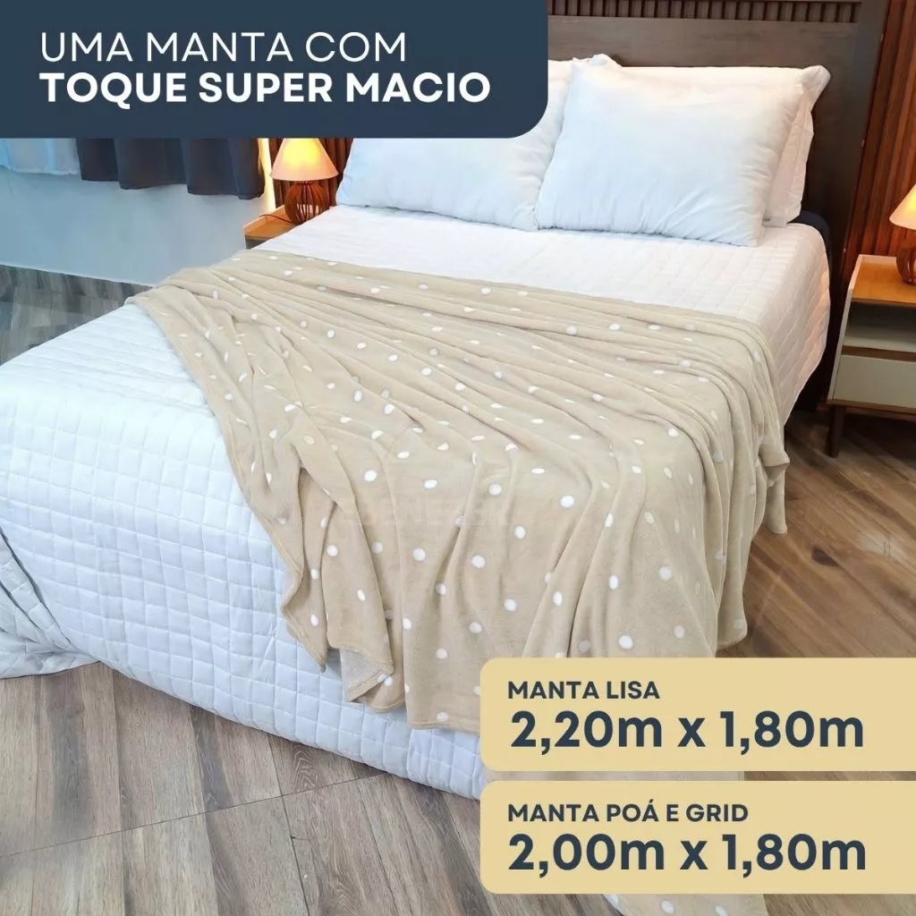 Cobertor Manta Casal 2,20X1,80 Microfibra Soft Lisa Antialérgica Coberta Macia Quentinha